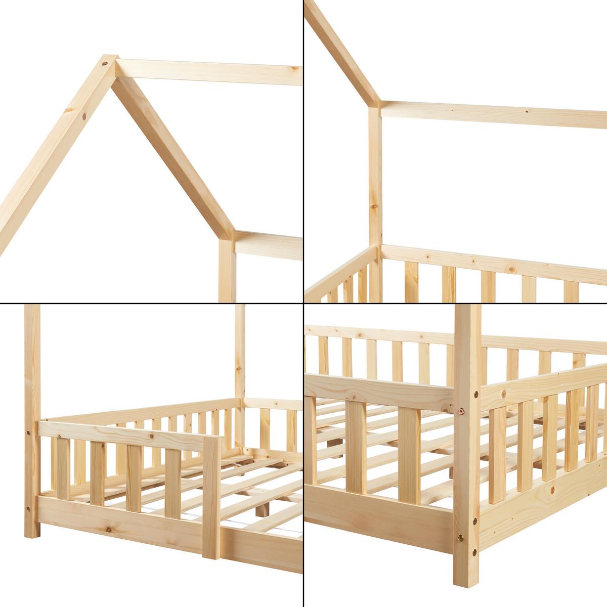 HAUSBETT Sisimiut - Naturfarben, Holz (140/200cm) - [en.casa]