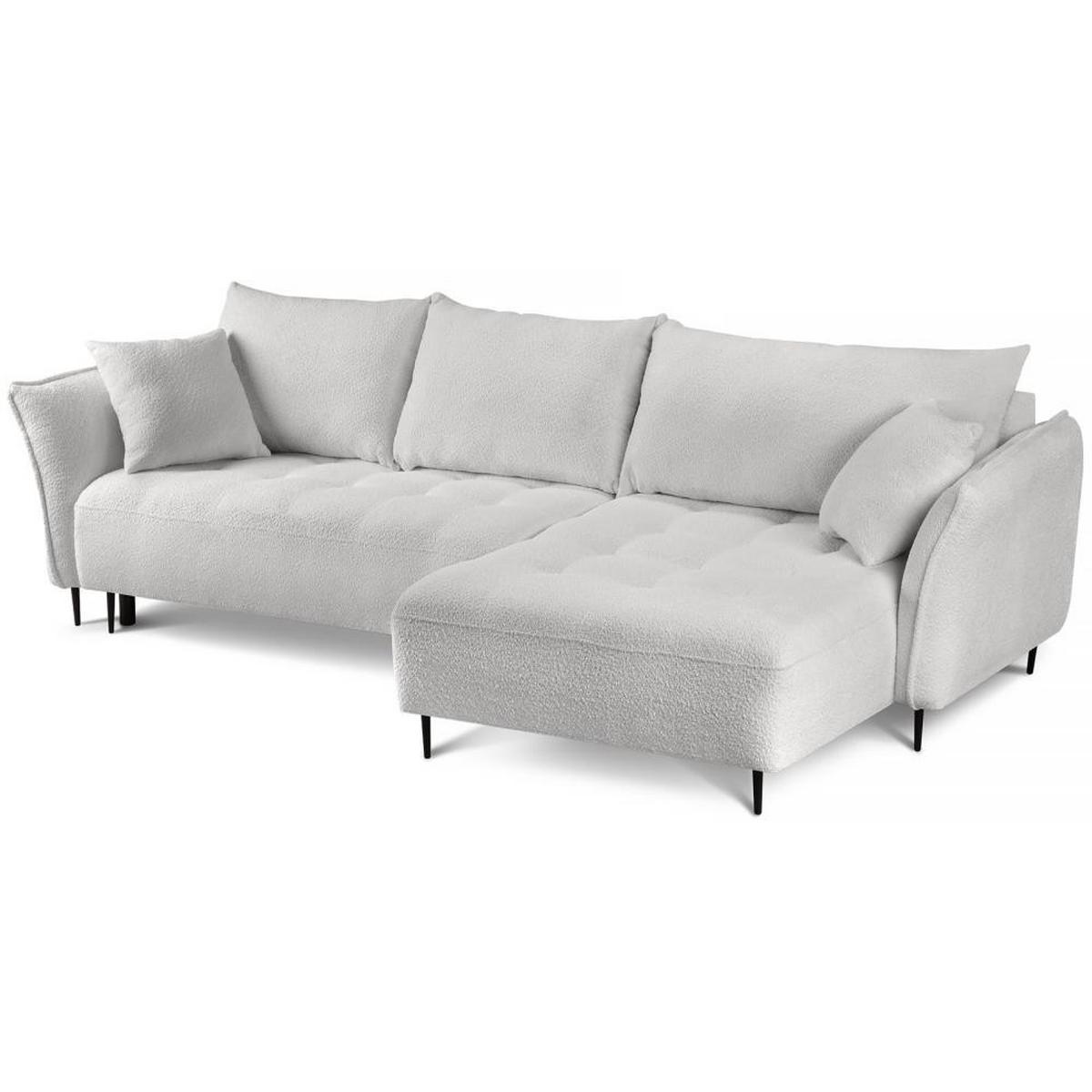 ECKSCHLAFSOFA Bari rechts hellgrau - Hellgrau/Schwarz, Textil (276/158cm) - Beautysofa