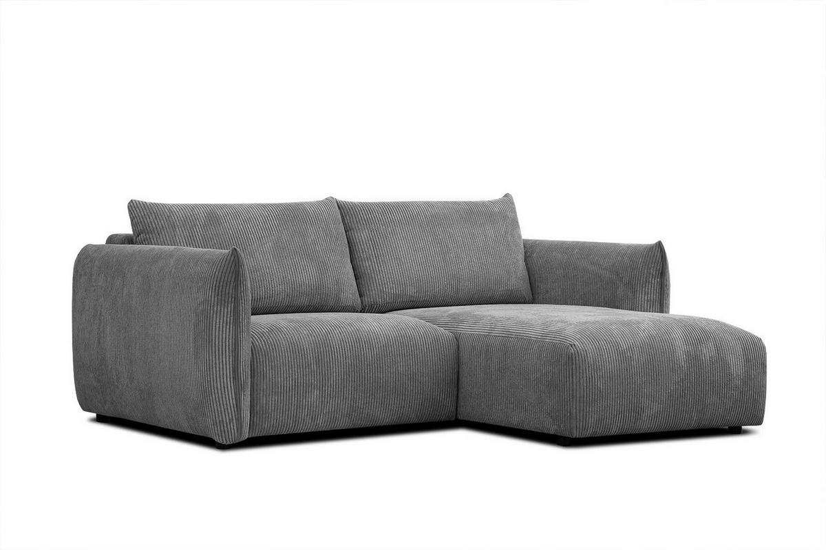 ECKSOFA TAUER 3-Sitzer, dunkelgrau - Dunkelgrau/Schwarz, Holzwerkstoff/Kunststoff (206/173cm) - Wozimo