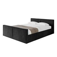 POLSTERBETT mit Bettkasten, Fußteil und Lattenrost, Boxbett mit Matratze H3/H4 - EMMI-Z-V1 180x200 Schwarz - Schwarz, Holzwerkstoff/Textil (180/200cm) - ALTDECOR