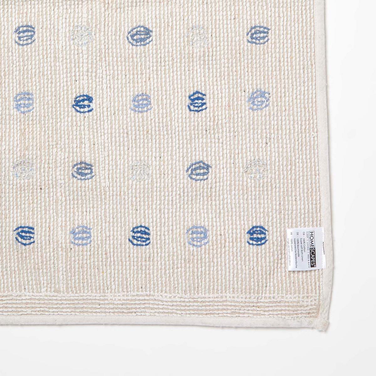 BADEMATTE Punkte 50/80 cm, Baumwolle - Blau, Textil (50/80cm) - Homescapes