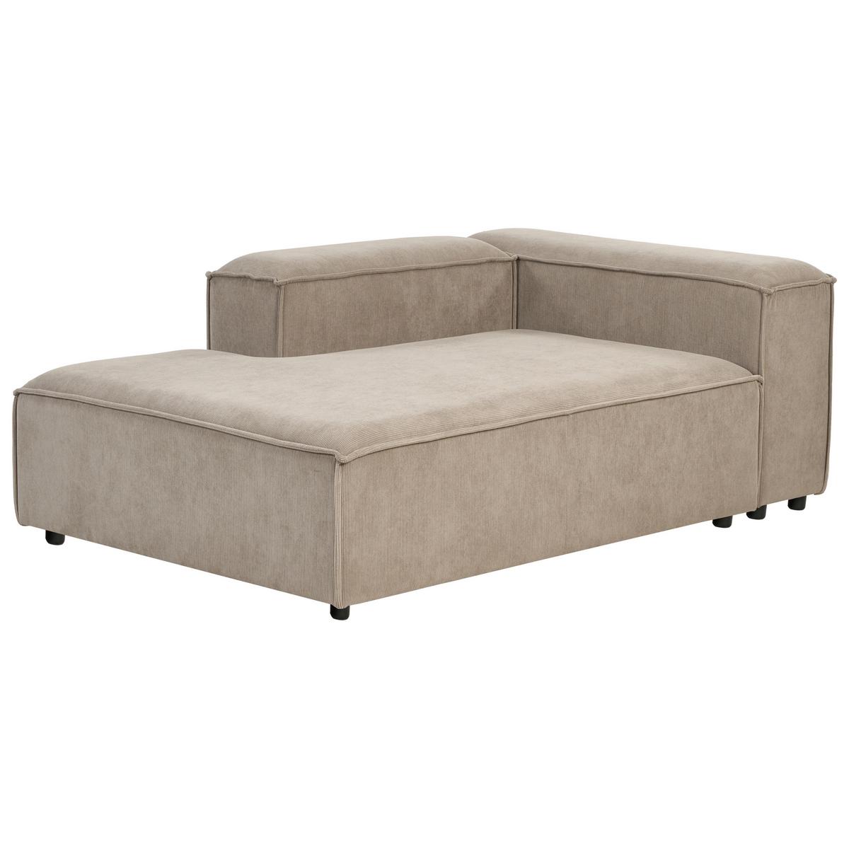 ECKSOFA Modul 4-Sitzer rechtsseitig Hellbraun Cord Ardal - Hellbraun/Schwarz, Textil (326/180cm) - Beliani