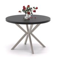 AUSZIEHTISCH MILTON 120-196/76 cm mit Metallgestell, Kaschmir / Schwarz Molet - Kaschmir/Schwarz, Holzwerkstoff/Metall (120/120/76cm) - Idohome