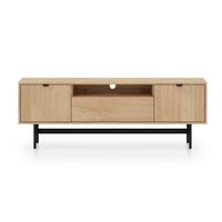 TV-LOWBOARD Heggers 3-türig, Eiche Mavelie, 150 cm - Eichefarben/Schwarz, Holzwerkstoff (150/53.2/33cm) - Selsey