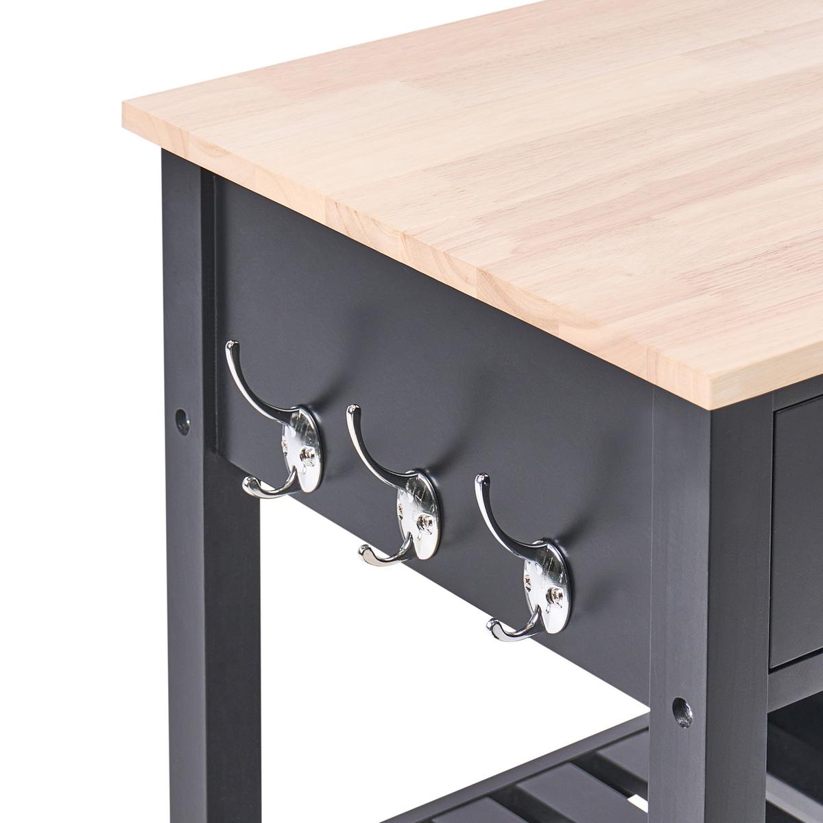 SERVIERWAGEN Schwarz Genoa - Schwarz/Braun, Holzwerkstoff (80/88/43cm) - Beliani