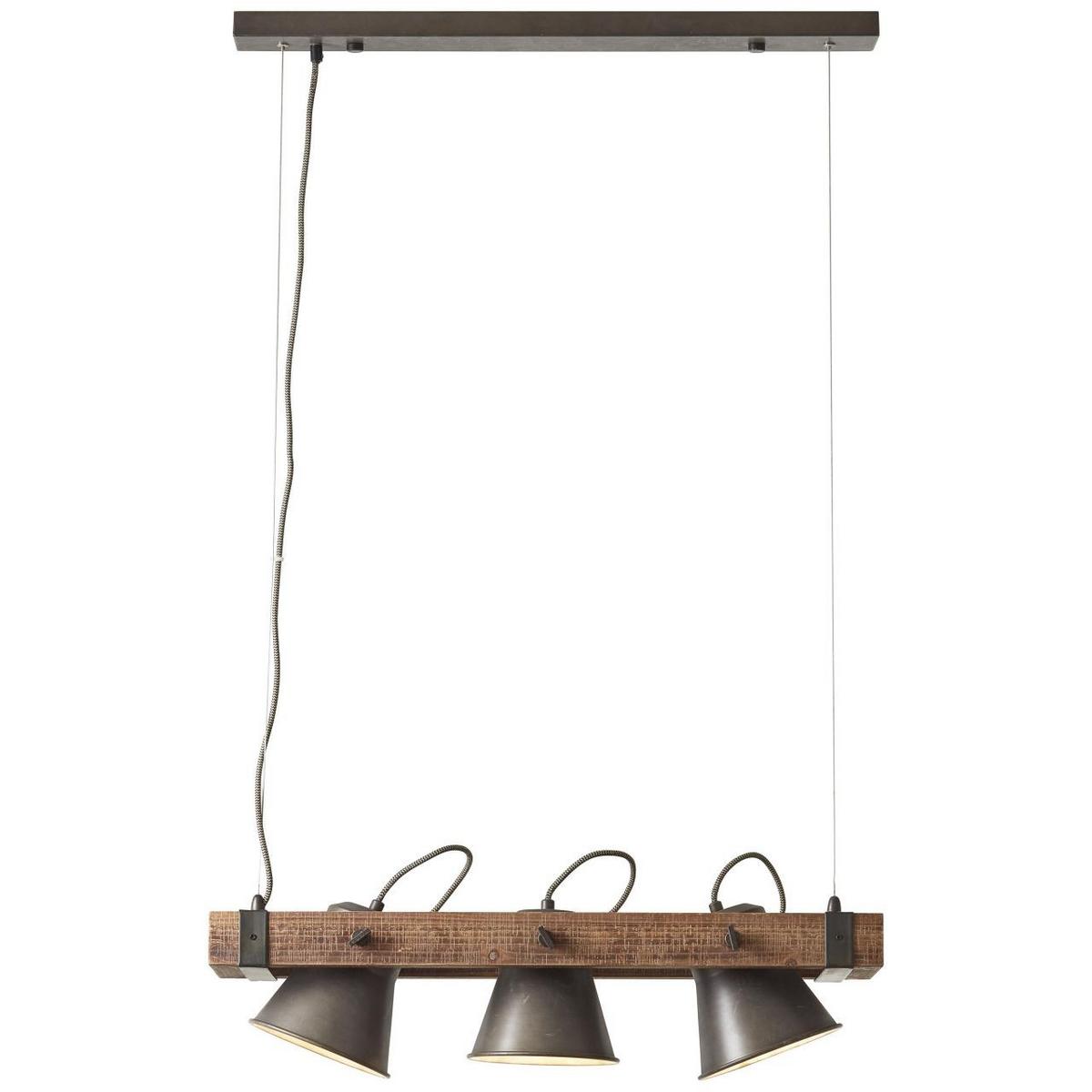 PENDELLEUCHTE Decca 85873/46 - Schwarz, Holz (20/70/115cm) - Brilliant