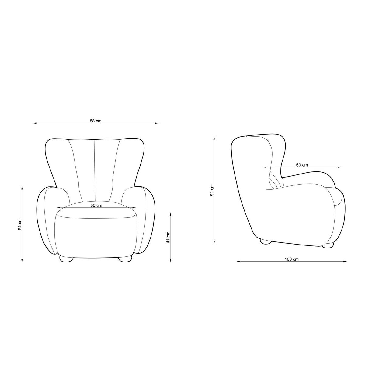 SESSEL MIST, Polstersessel Klassisch Loungesessel, Chenille-Stoff Grau - Grau, Holz/Holzwerkstoff (88/91/100cm) - MASSENO