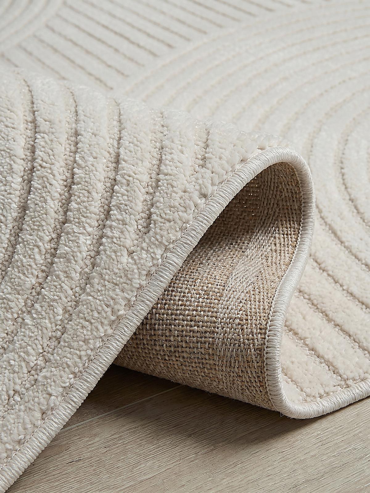 TEPPICHLÄUFER Geometrisch CETINA Polypropylen Creme 80 x 300 cm - Beige, Textil (80/300cm) - KADIMA DESIGN