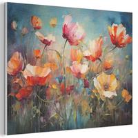 AKUSTIKBILD Blumen - Aquarell - Kunst - Botanisch - Natur Wanddeko 70x50 cm - Orange, Kunststoff (70/50/0.9cm) - MuchoWow
