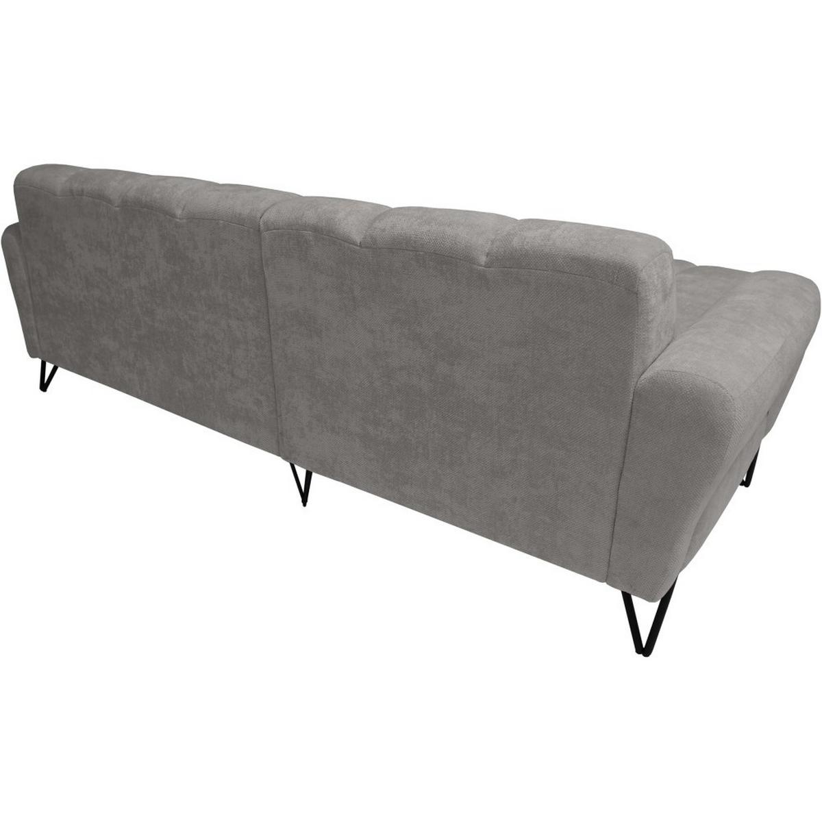 ECKSOFA Volare Mini ohne Schlaffunktion hellgrau, links, Storm-Stoff - Hellgrau/Schwarz, Textil/Metall (256/165cm) - Beautysofa
