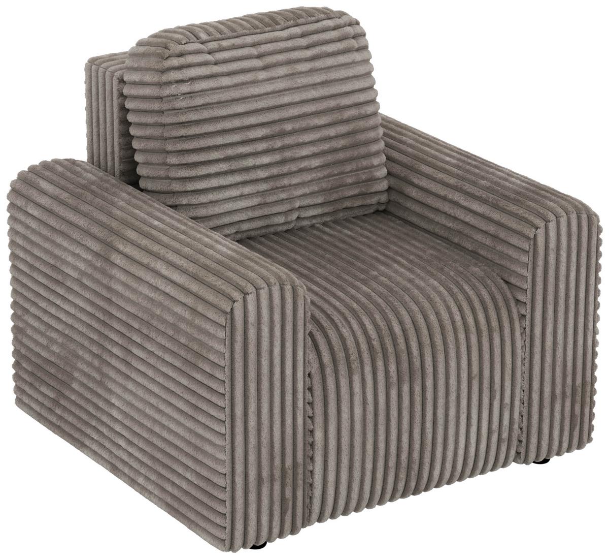 SESSEL NESSARO - Hellbraun Cord - Hellbraun/Schwarz, Kunststoff/Textil (96/94/90cm) - MKS