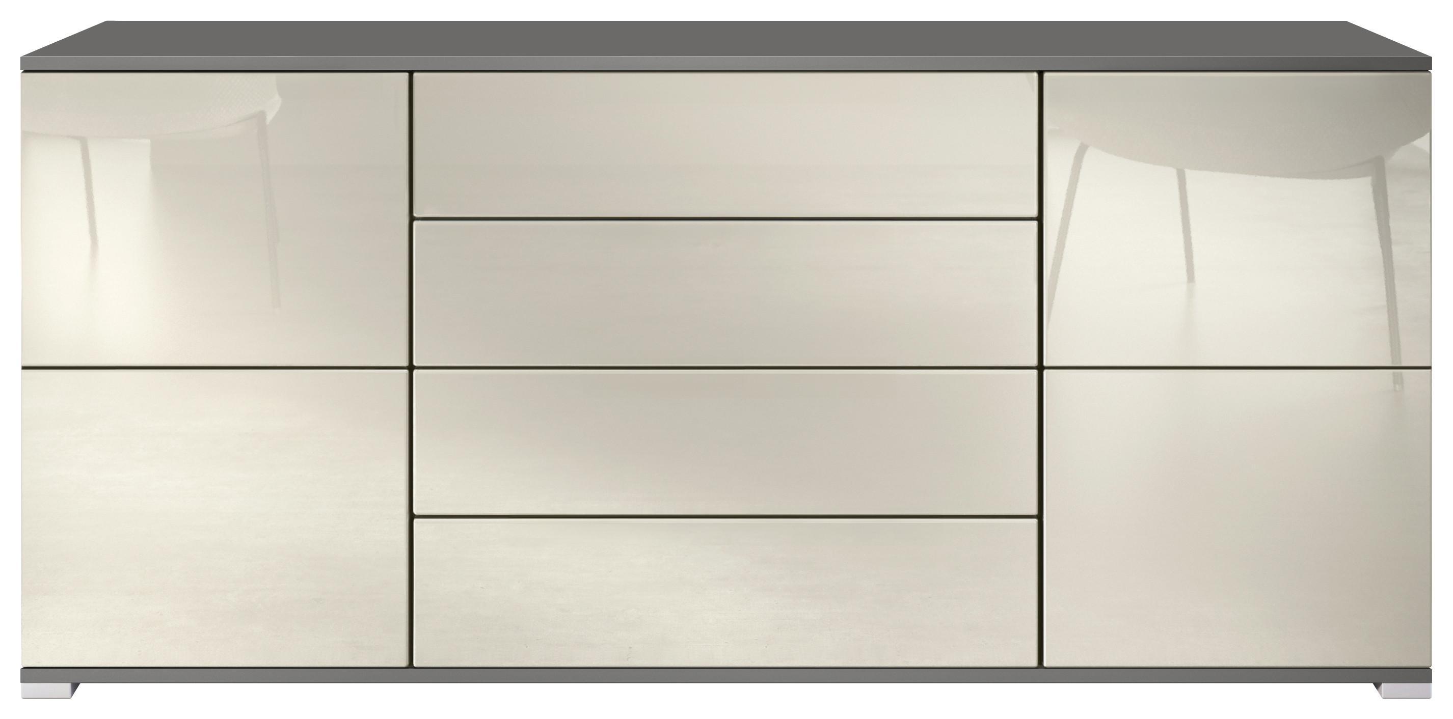 SIDEBOARD Rova Creme Hochglanz - Creme, Holzwerkstoff (166.5/75.5/35cm) - Vladon