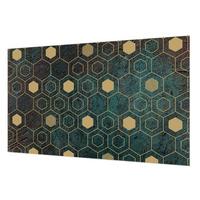 FOTOTAPETE 416x254 cm - Geometrische Sechsecke - Grün, Textil (416/254cm) - Wallfluent