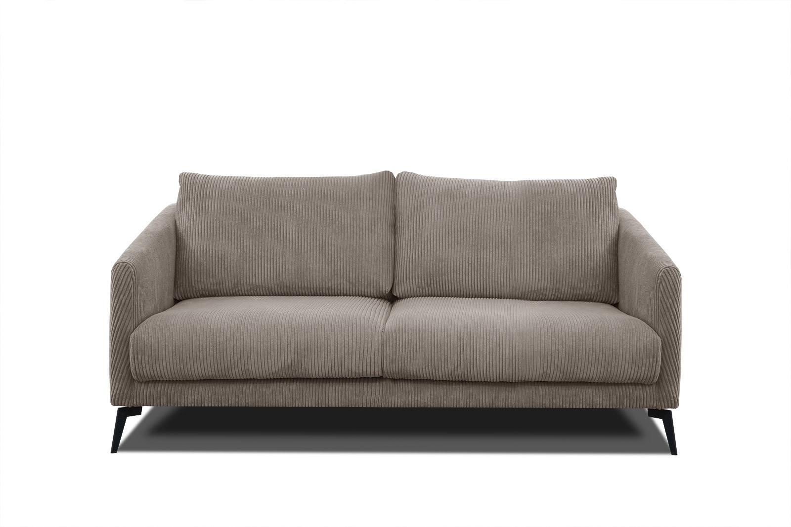 SOFA VILT 2,5-Sitzer, taupe - Taupe/Schwarz, Holzwerkstoff/Textil (202/89/94cm) - Wozimo