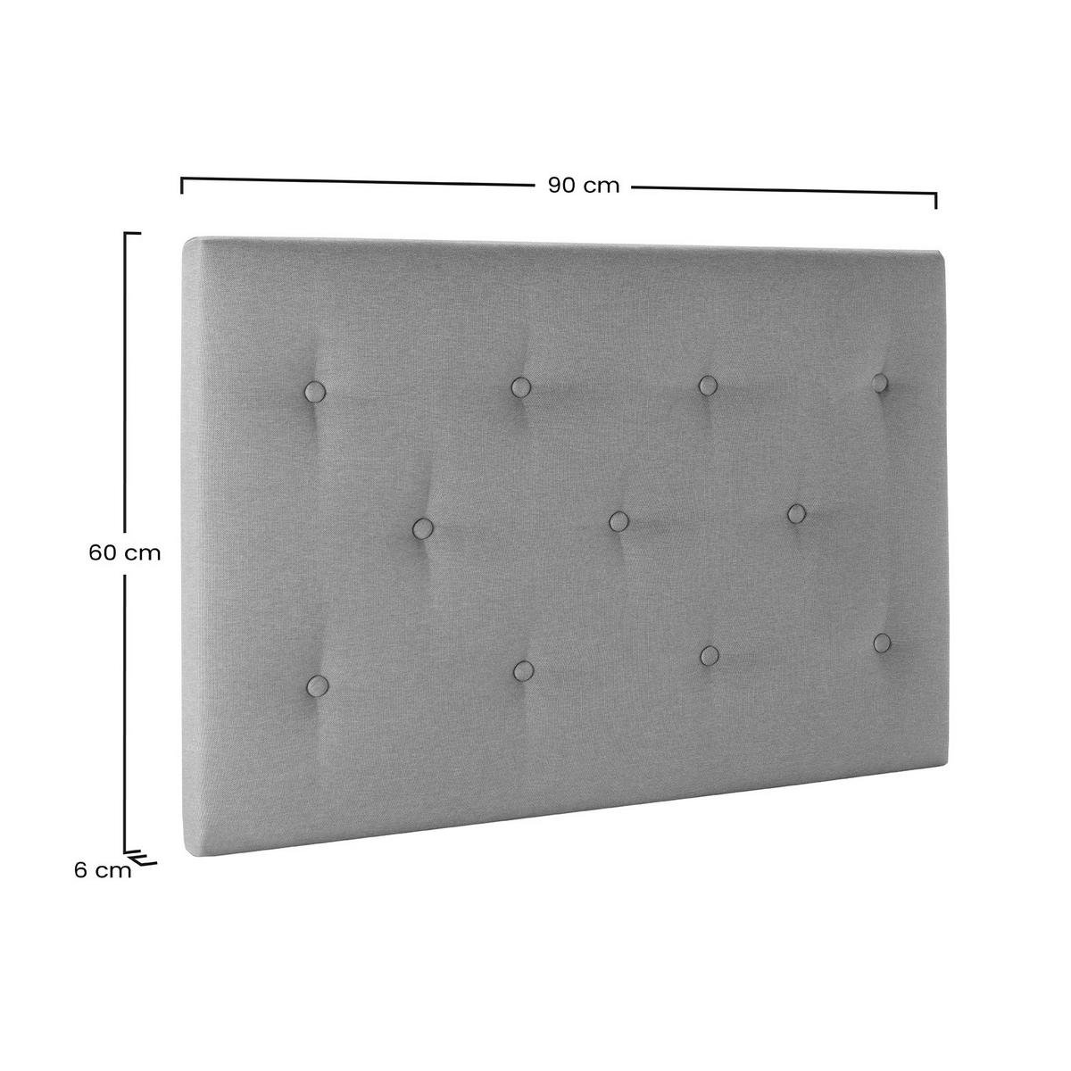KOPFTEIL Turin 90x60 cm Grau - Grau, Textil (6/90/90cm) - VS Venta-stock