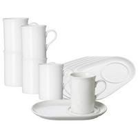 KAFFEEBECHER MIT UNTERTELLER Bianco weiß 300 ml 6er Set - Weiß, Keramik (12.5/10.8/18cm) - Ritzenhoff Breker