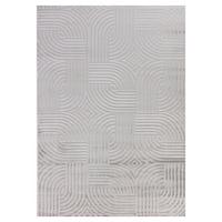 TEPPICH Kurzflor ILLER in Silber, mit 3D-Design, aus Jute, 140 x 200 cm - Silberfarben, Textil (200/140cm) - KADIMA DESIGN