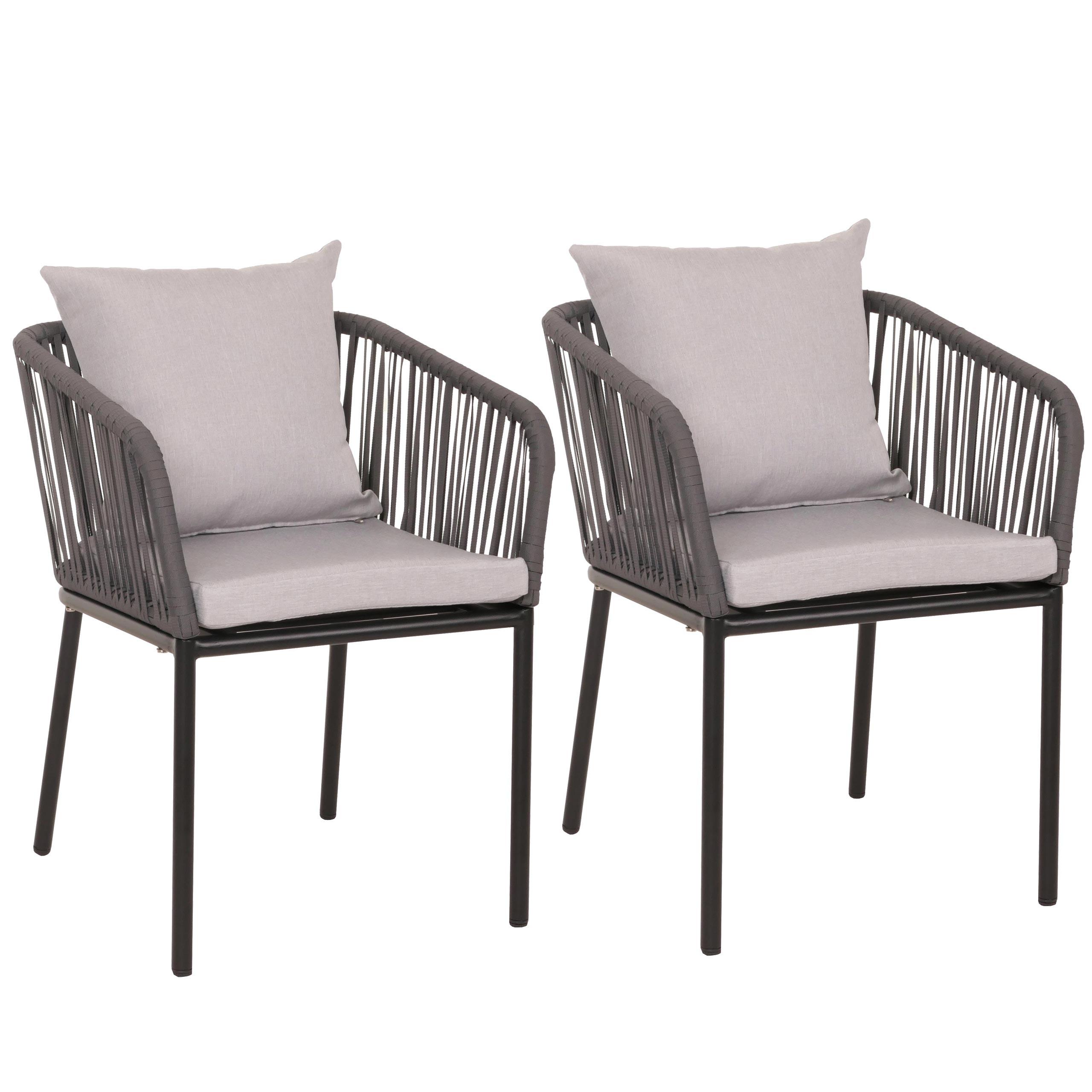 GARTENSTUHL Anthrazit, Grau - Anthrazit/Grau, Textil (55/75/55cm) - MCW