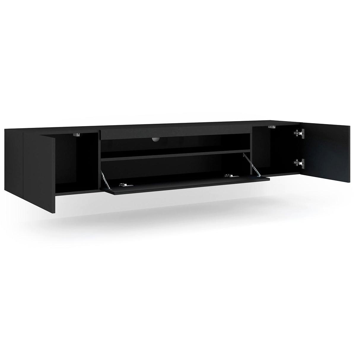 TV-MÖBEL Aurus Schwarz - Schwarz, Holzwerkstoff (200/36/37cm) - Petits-meubles