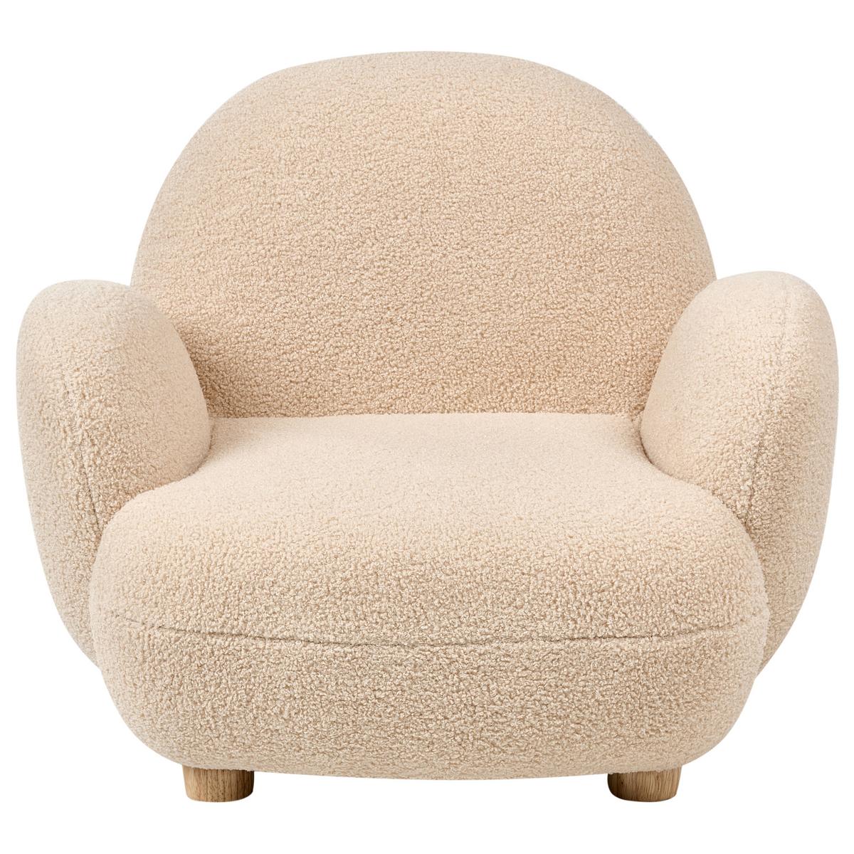 KINDERSESSEL Bouclé Beige Hem - Beige, Textil (64/55/55cm) - Beliani