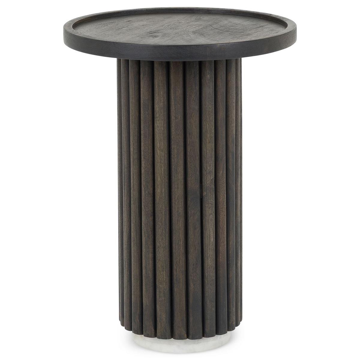 BEISTELLTISCH BEJA braun/weiß - Braun/Weiß, Holz/Naturmaterialen (38/38/53cm) - IDIMEX