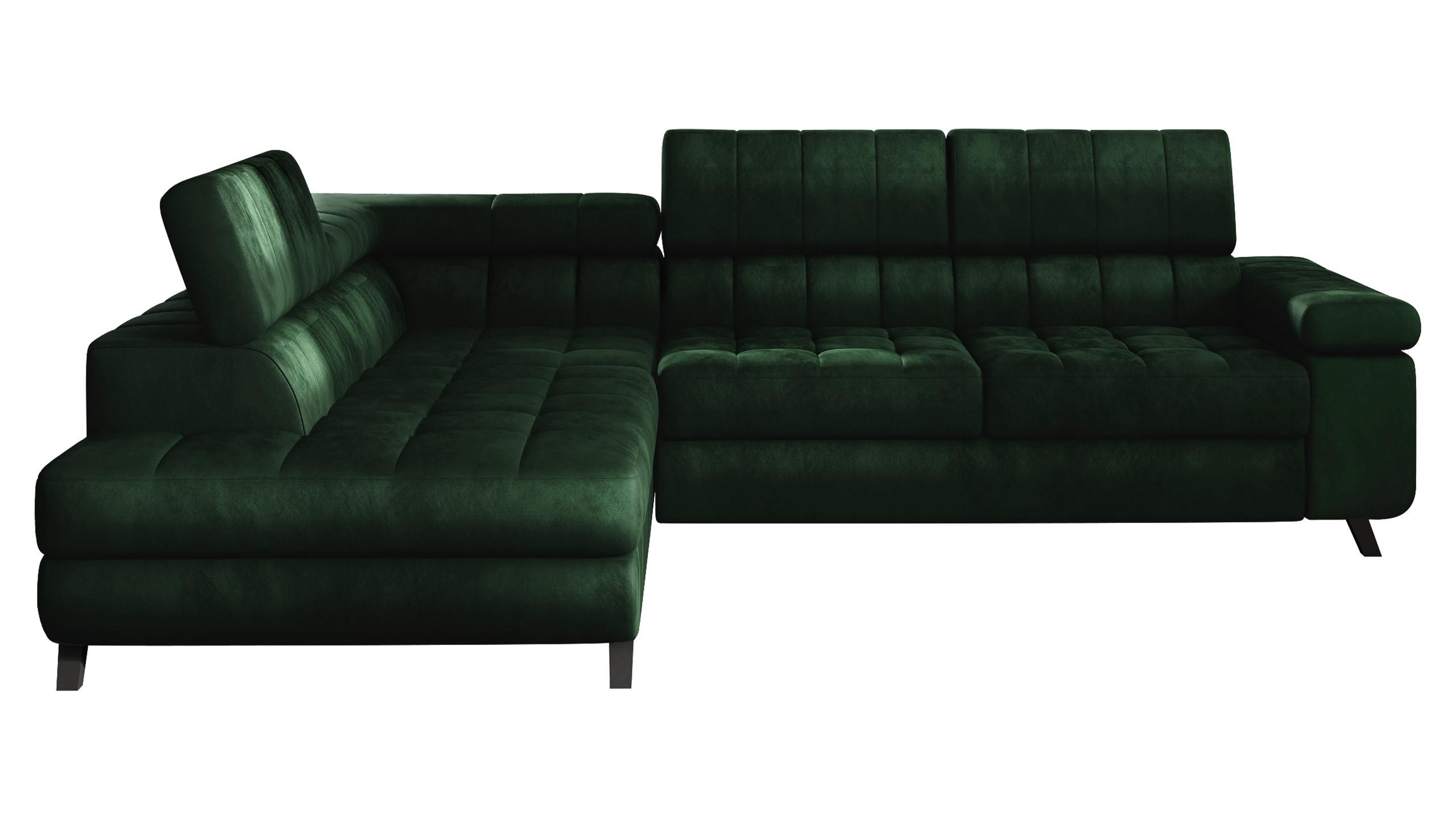 ECKSOFA Nord, Seite: Links - Smaragdgrün/Schwarz, Holz/Textil (264/203cm) - MIRJAN24