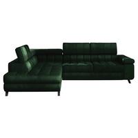ECKSOFA Nord, Seite: Links - Smaragdgrün/Schwarz, Holz/Textil (264/203cm) - MIRJAN24