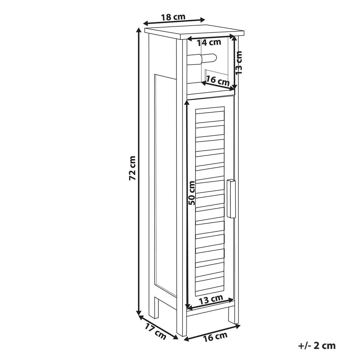 TOILETTENPAPIER-SCHRANK Bambus Schwarz Olathe - Schwarz, Holz (18/72/17cm) - Beliani