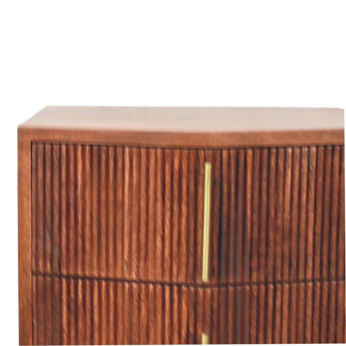NACHTTISCH mit Amber-Eichen-Finish, 2 Schubladen, T-Bar-Griffe, geröstetes Braun - Braun, Holz (42/55/40cm) - Artisan Furniture