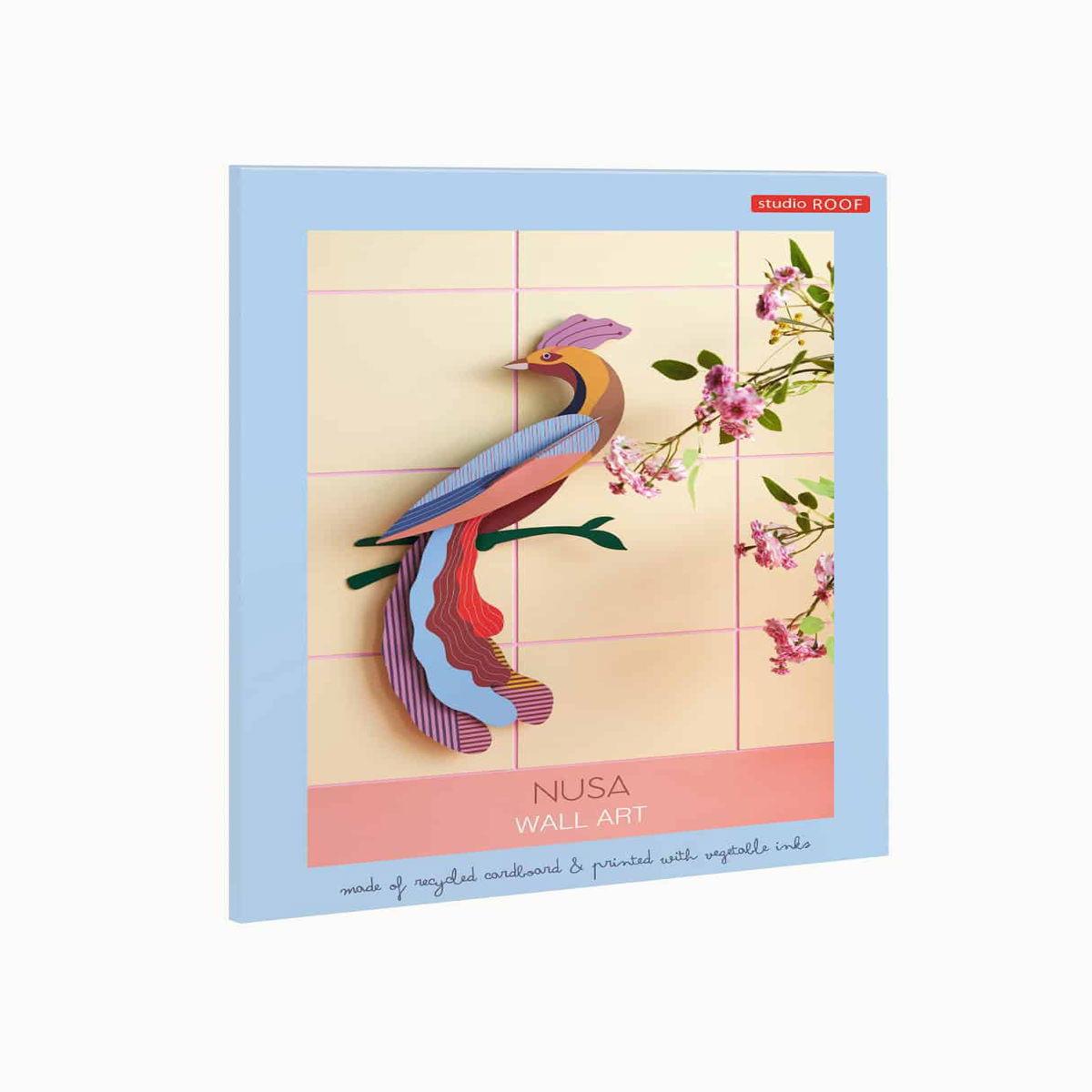 WANDDEKO Exotischer Vogel 5.8/46.5 cm - Multicolor, Wellpappe (5.8/46.5/28cm) - Studio Roof