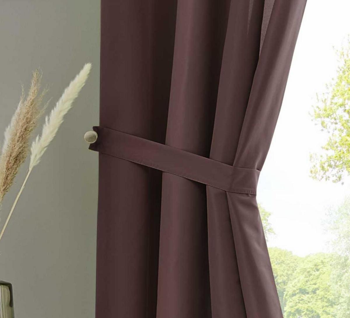 VORHANG 2ER SET POTSDAM HxB 175x140 cm Braun - Braun, Textil (140/175cm) - Gardinenbox