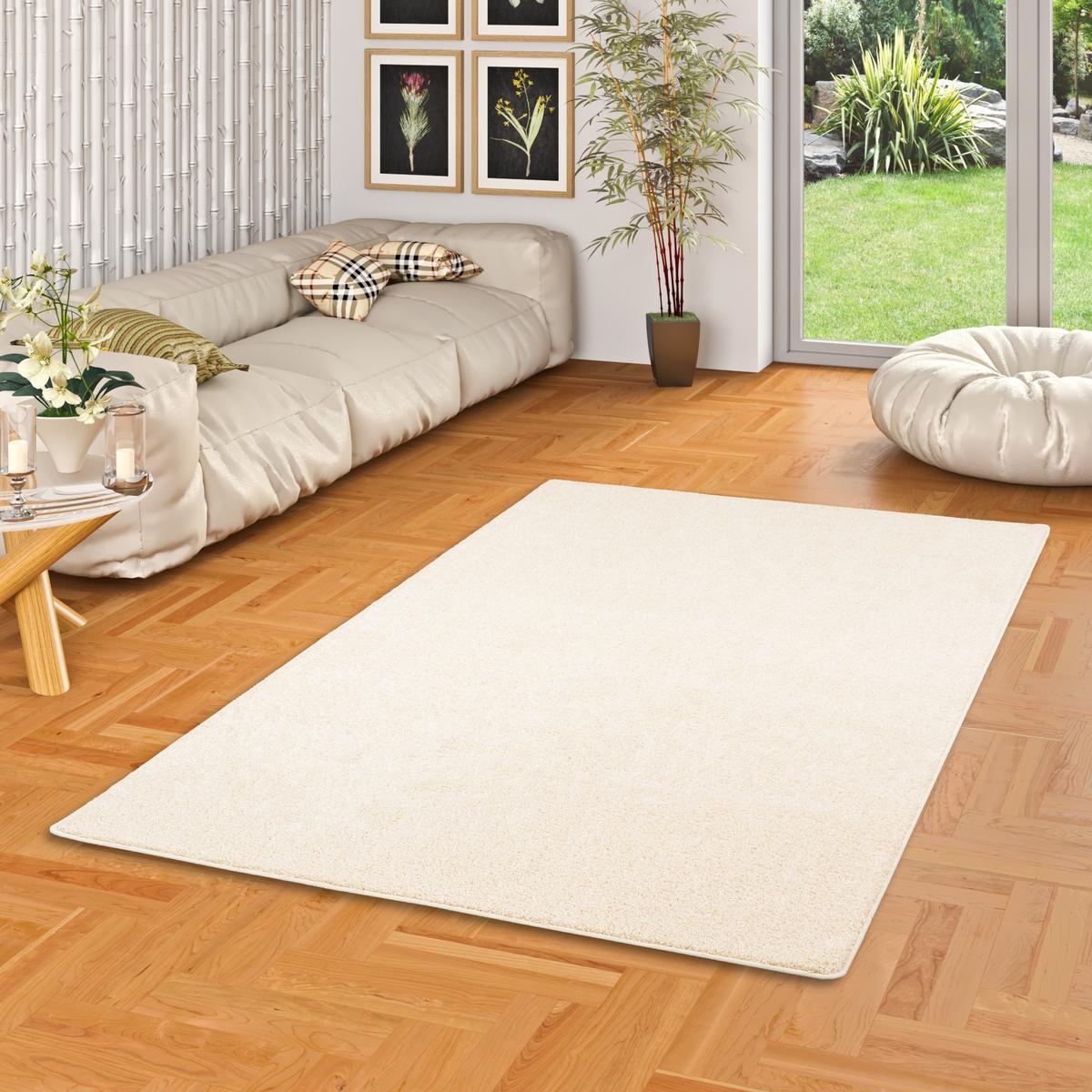HOCHFLOR VELOURS TEPPICH MONA - Creme, Textil (140/200cm) - Snapstyle