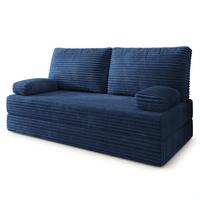 BETTSOFA SILAR aus Schaumstoff Kordstoff Blau Schlaffunktion - Blau, Textil (170/86/80cm) - MASSENO