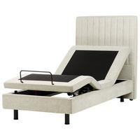 BETT verstellbar 90/200 cm Stoff Beige Castellan - Beige, Textil (90/200cm) - Beliani