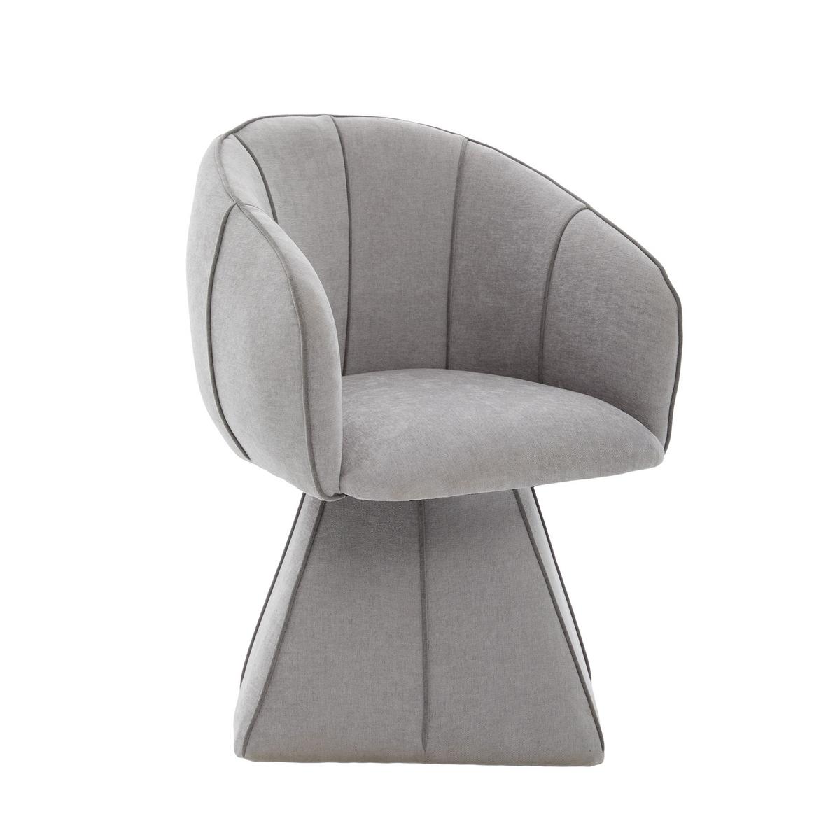 DREHSTUHL 360° Chenille Ergonomischer Sessel Wohnzimmer & Schlafzimmer - Grau, Textil (56/74.5/54cm) - Urban Meuble