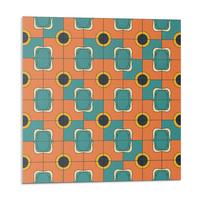 WANDPANEEL 4x 50x50 cm selbstklebend Retrovia - Dunkelorange, Kunststoff (50/1.6/50cm) - Wallfluent