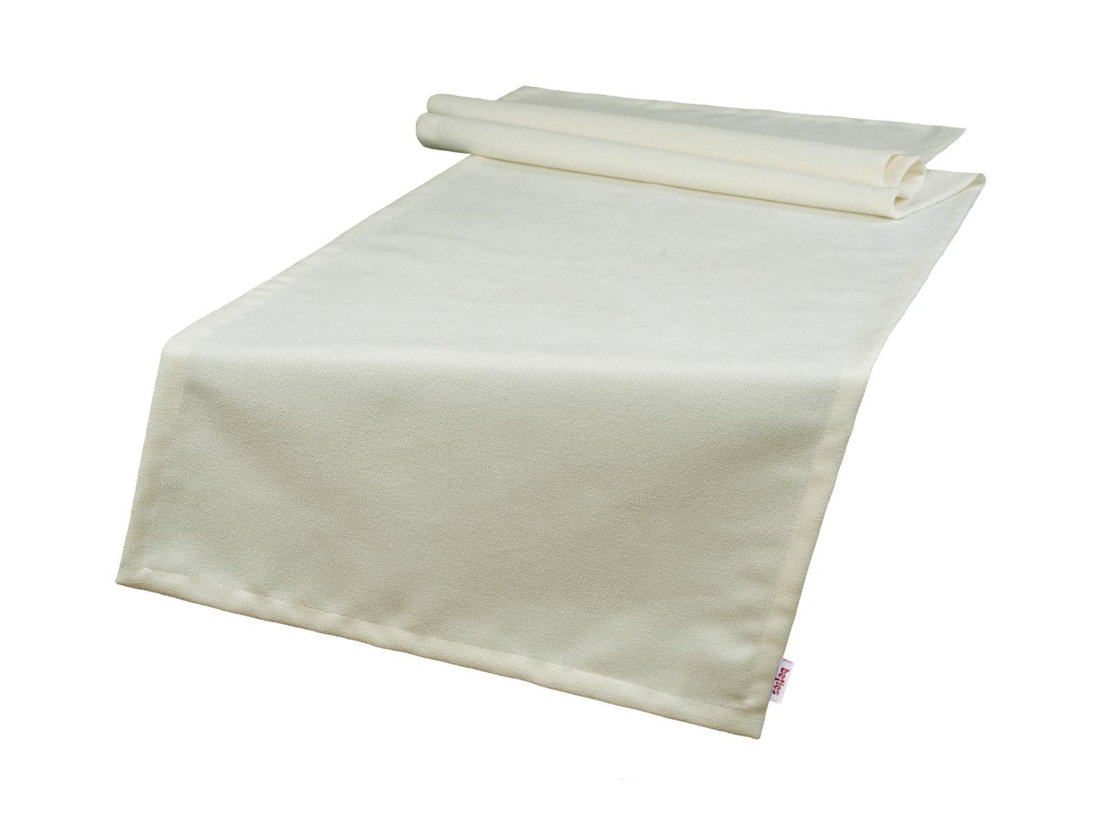 TISCHLÄUFER FarbTon Chenille-Haptik sahne-weiß 140/40 cm - Ecru, Textil (40/140cm) - beties Heimtextil