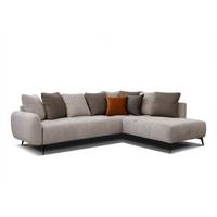ECKSOFA EVENTO 5-Sitzer, beige - Beige/Schwarz, Holzwerkstoff/Textil (266/206cm) - Wozimo
