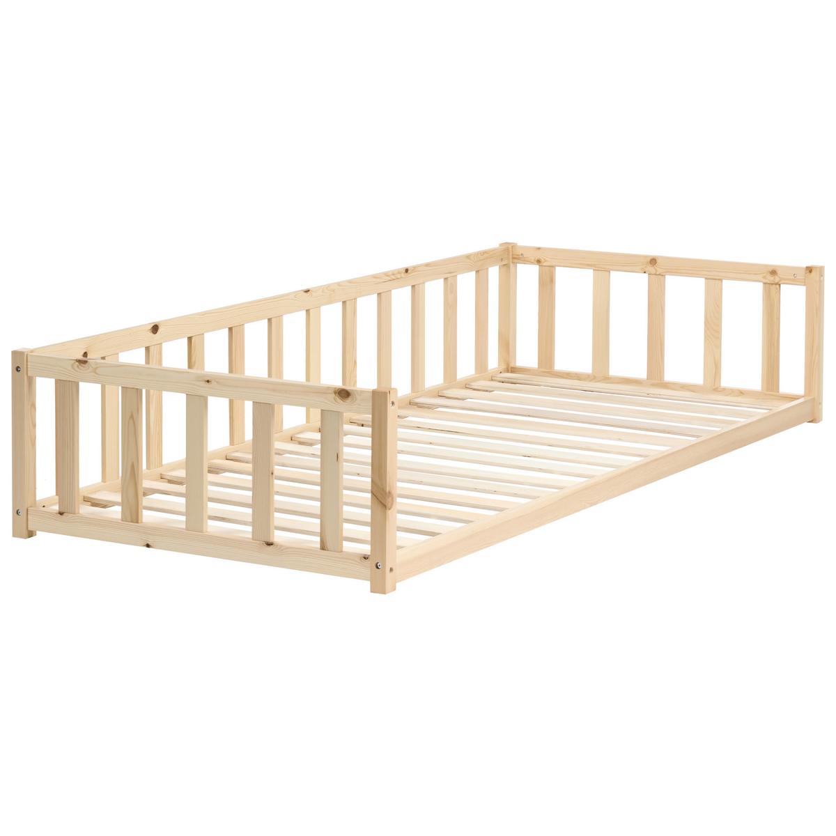 KINDERBETT Kiefernholz 90/200 cm Hellbraun Auribeau - Hellbraun, Holz (90/200cm) - Beliani
