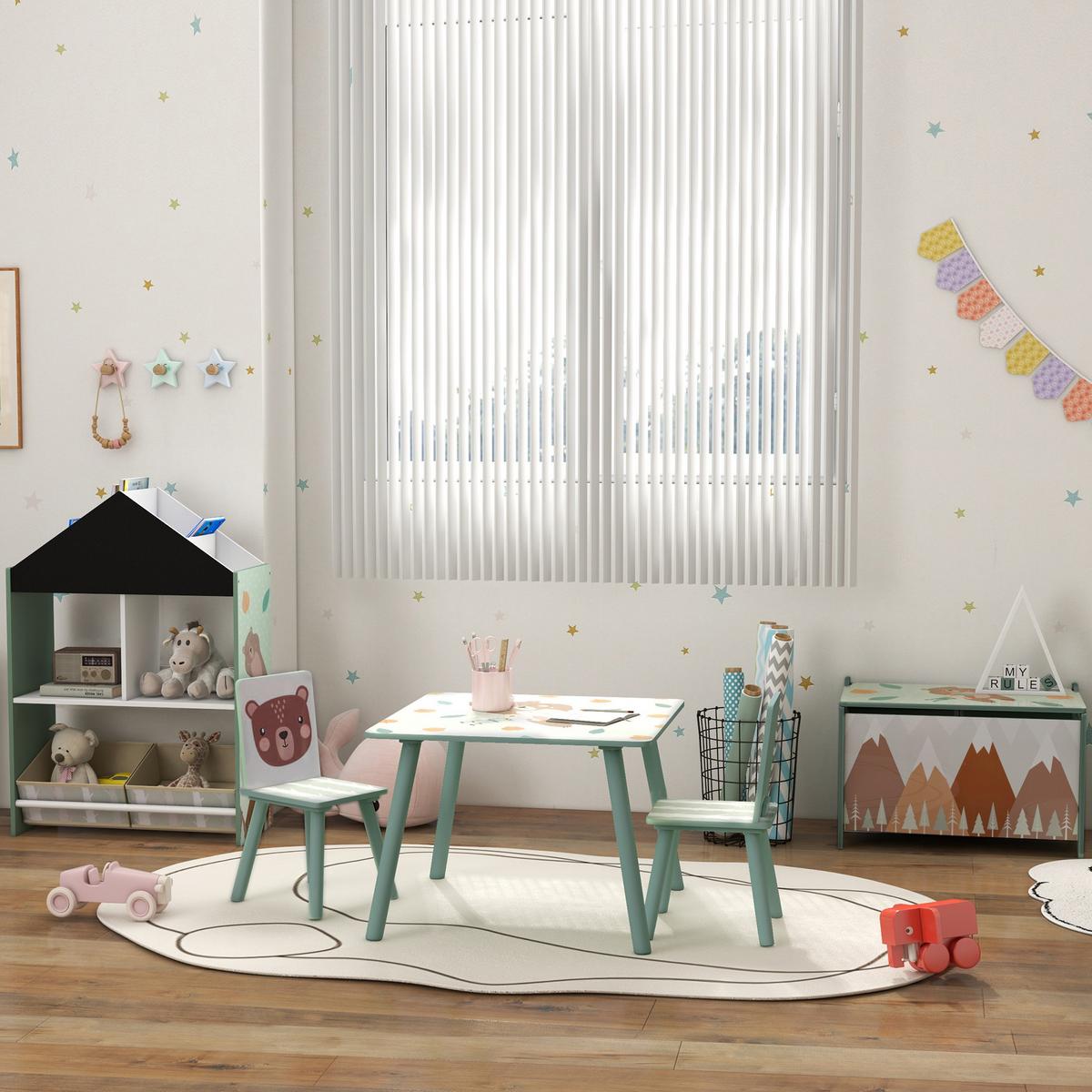 KINDERSITZGRUPPE - Grün, Holz/Holzwerkstoff (60/44/60cm) - ZONEKIZ