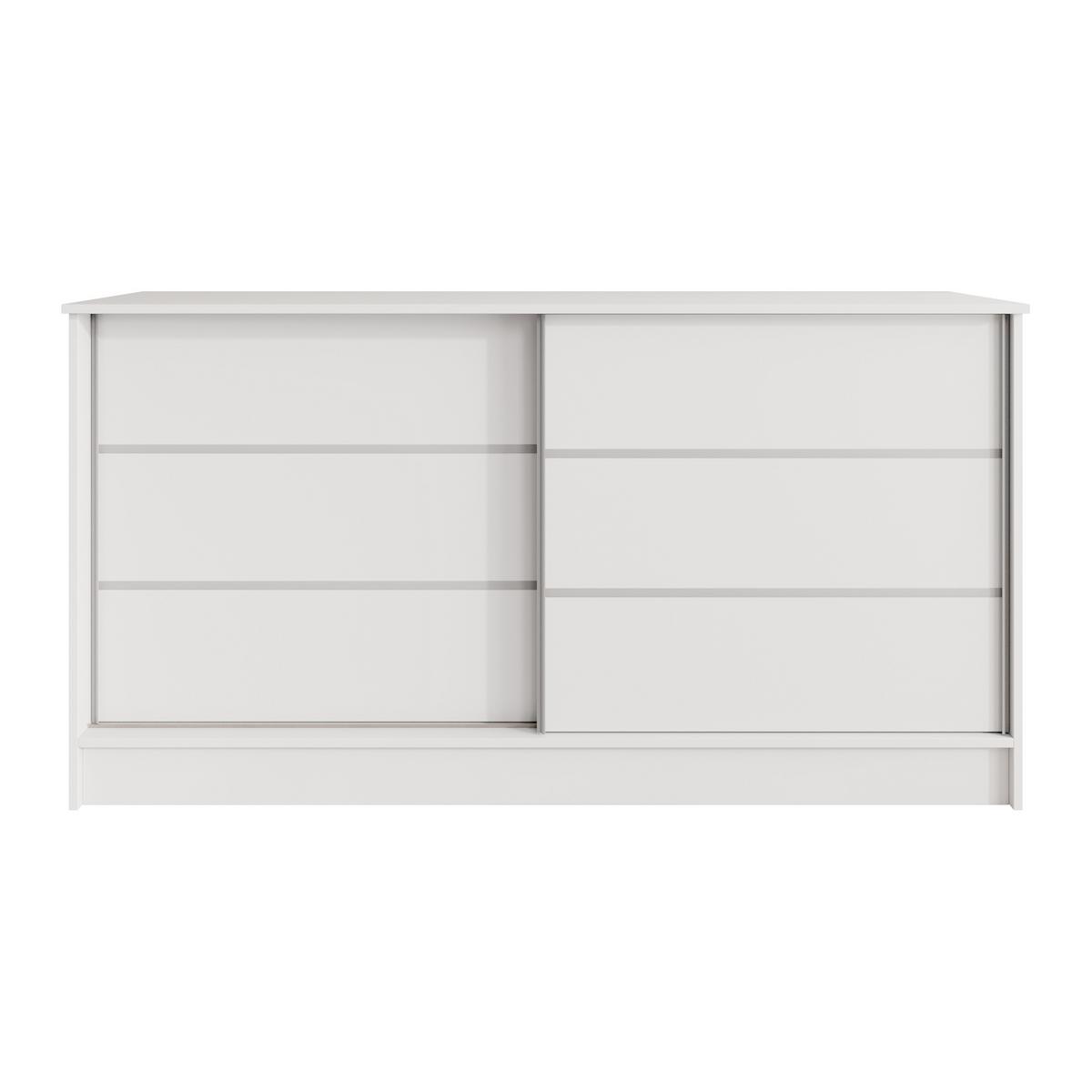 KOMMODE Mirela mit 2 Schiebetüren 160 cm, Weiß - Weiß, Holzwerkstoff (161/85/43.5cm) - Beautysofa