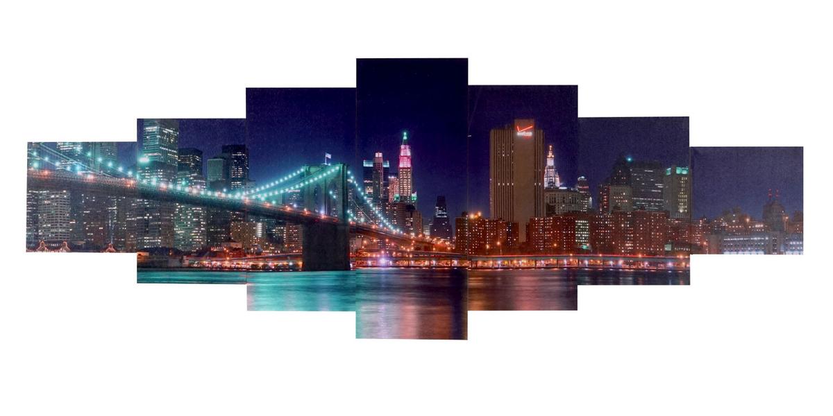 LEINWANDBILD XL NEW YORK 7-TLG. Multicolor - Multicolor, Holz (245/87cm) - MCW