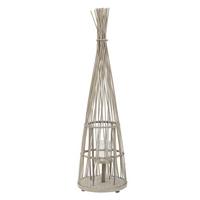 BAMBUS LATERNE H: 110 cm Holzfarbe Boho Stil - Naturfarben, Holz (31/110/31cm) - ECD-Germany