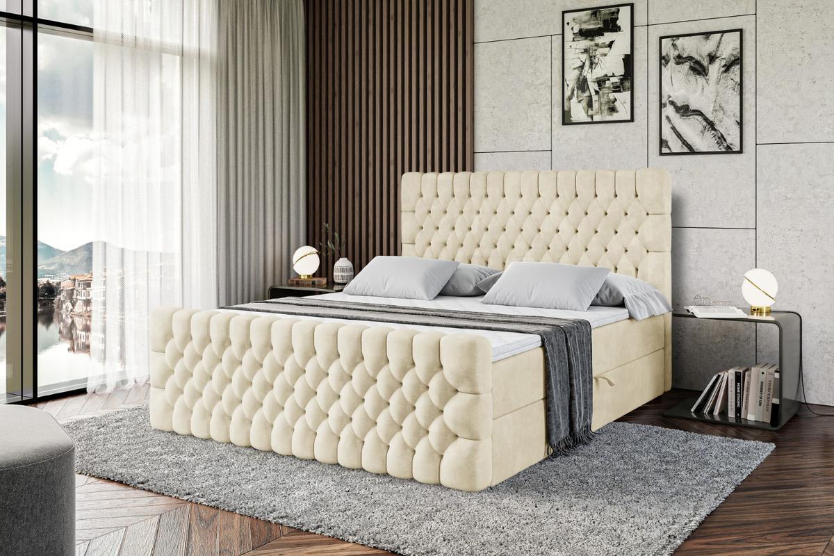 BOXBETT SERENE-Z - 140 x 200 - H3 - Beige - Beige, Holzwerkstoff (140/200cm) - ALTDECOR