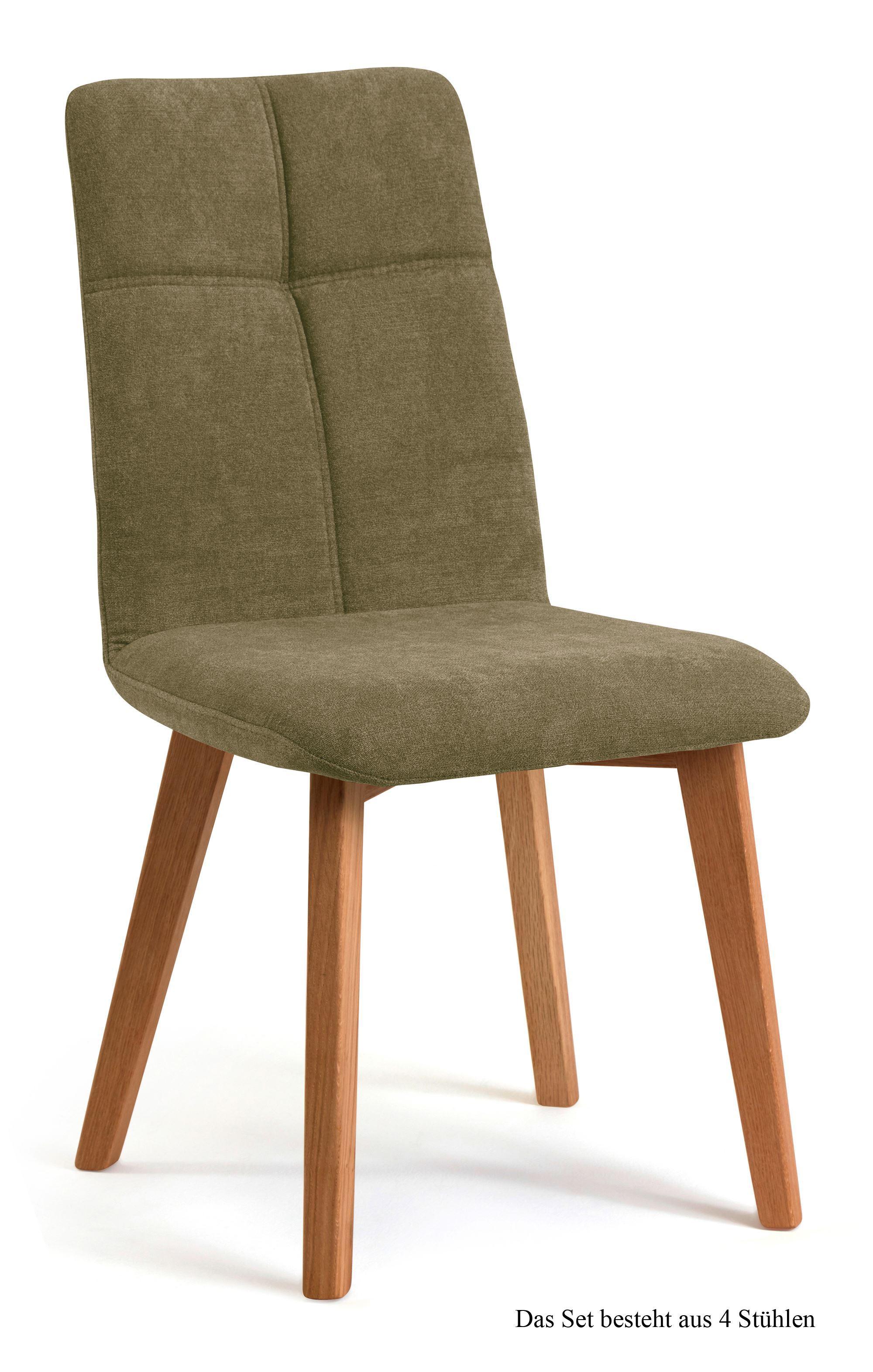 ESSZIMMERSTUHL (4er-Set) Dillian 47x92x60 Eiche geölt/Olivgrün - Eichefarben/Olivgrün, Kunststoff (60/92/47cm) - 58aufmkessel