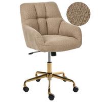 SCHREIBTISCHSTUHL Bouclé Hellbraun Palmdale - Hellbraun, Textil (58/87/61cm) - Beliani