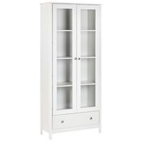VITRINE mit Glastüren 80 cm Weiß Nornalup - Weiß, Holzwerkstoff (80/180/35cm) - Beliani