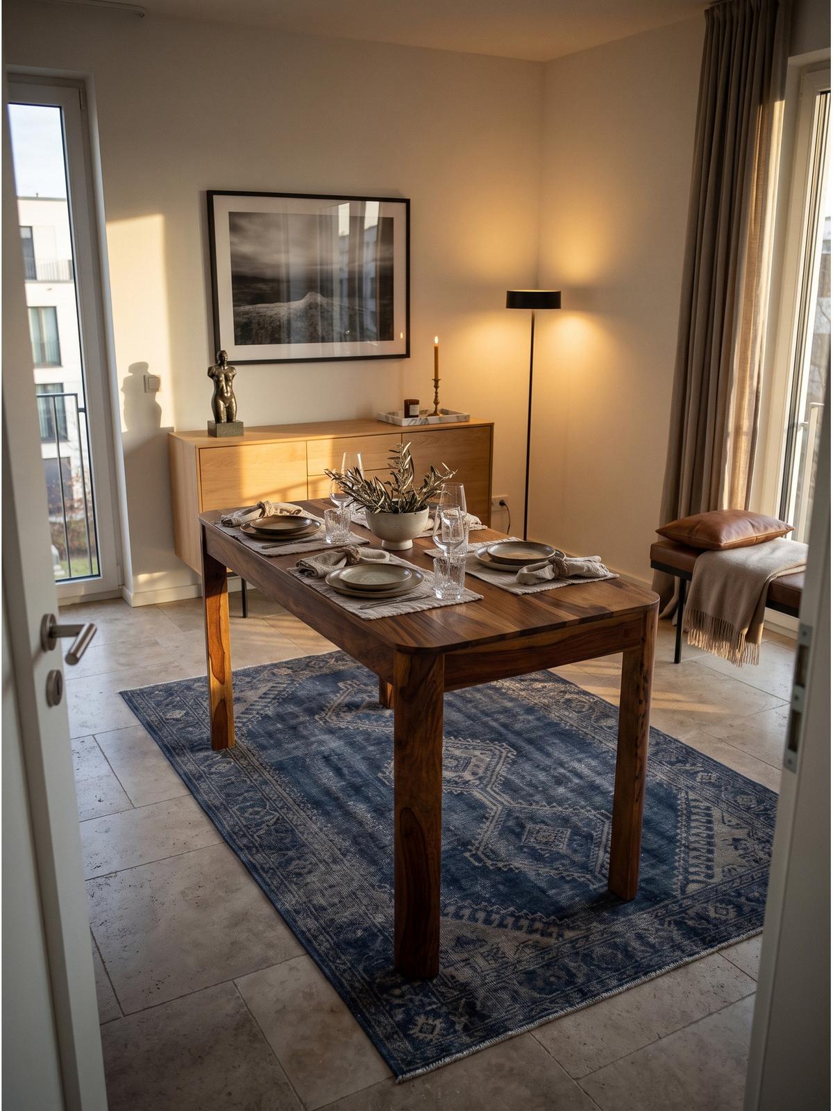 ESSTISCH CHARENTE, Dunkles Massivholz, handgefertigt, 120 x 60 x 76 cm - Braun, Holz (60/120/76cm) - KADIMA DESIGN