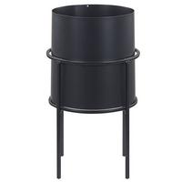 PFLANZENSTÄNDER Metall schwarz 28 cm Milea - Schwarz, Metall (28cm) - Beliani
