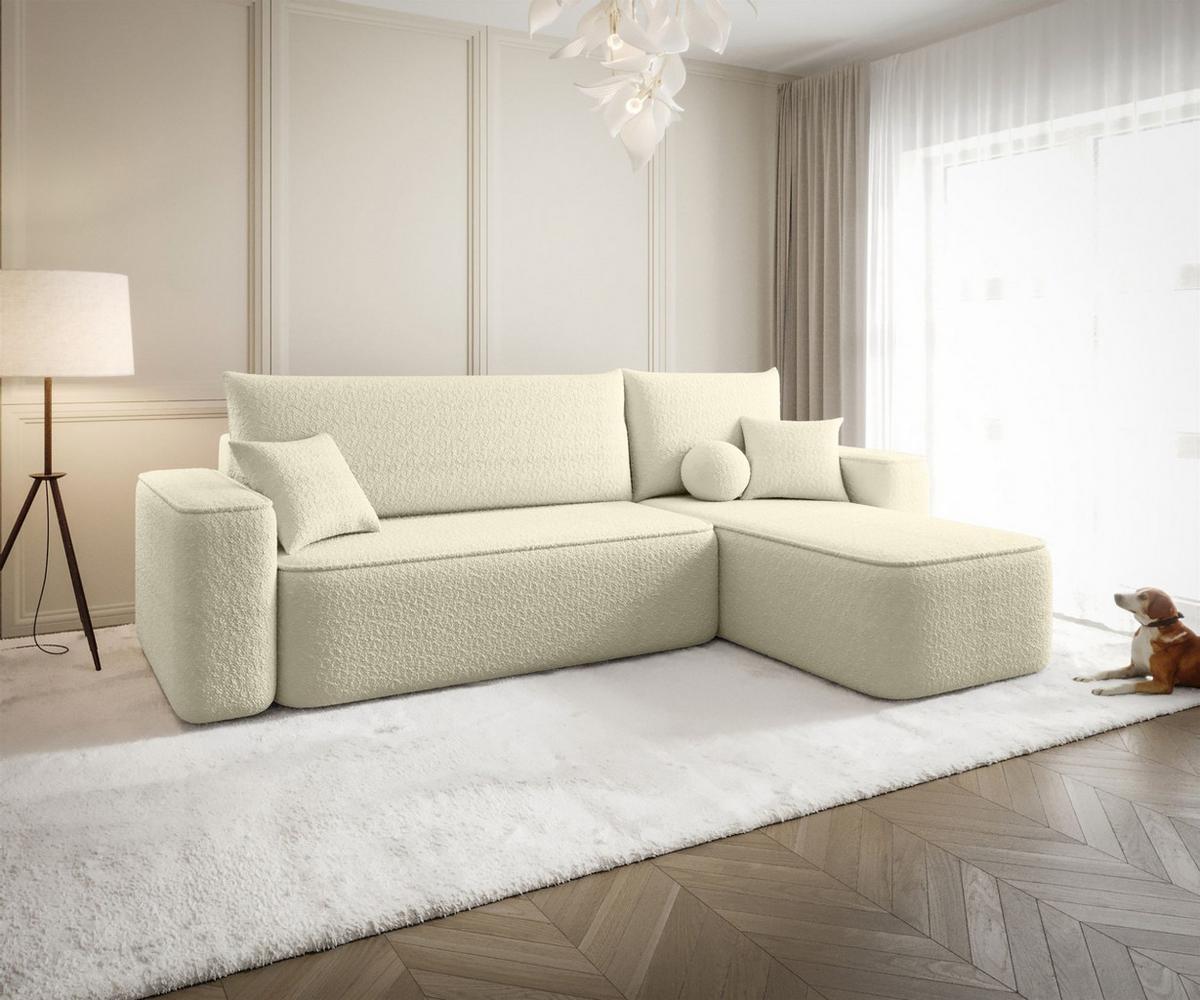 ECKSOFA Agepo Stoff Quelle - Creme, Holzwerkstoff/Textil (250/150cm) - Fun Möbel